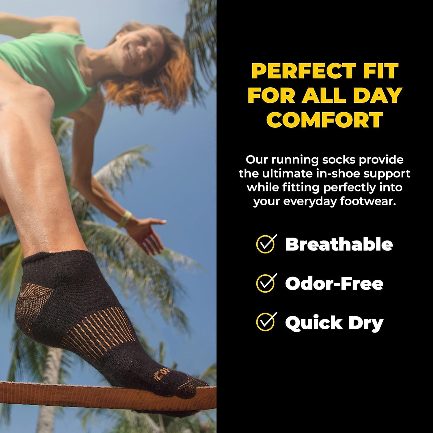 Black Ankle Compression Socks for Women- Breathable Copper Compression Socks Men, Low Cut Sock with Arch Support