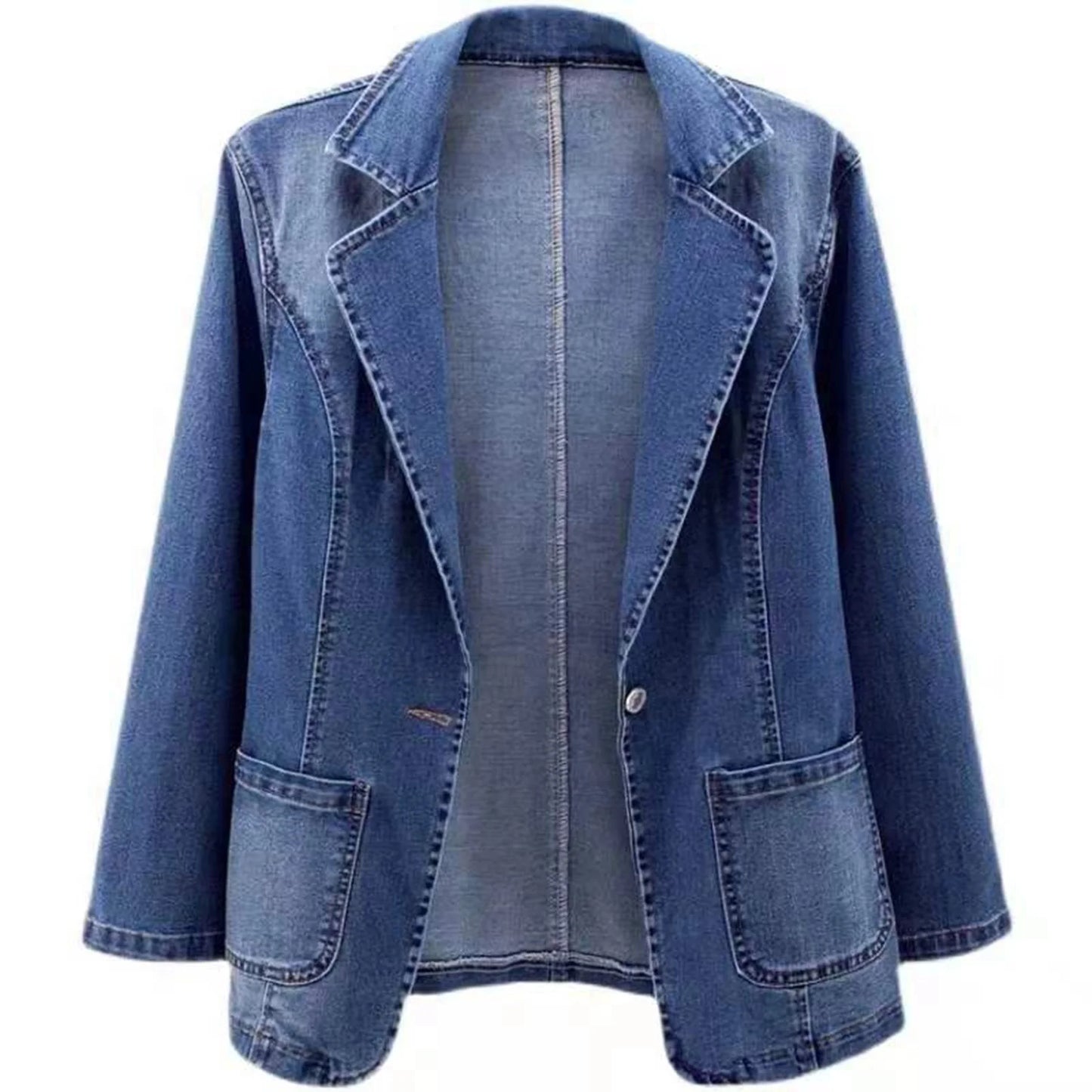 Jackets for Women,Ladies Fashion Color Lapel Look Slimmer Sleeve Denim Jacket