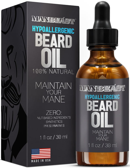 Hypoallergenic All Natural Beard Oil for Men - Lion'S Den, 30Ml Nut Free Made from Seed Beard Oil for Men Growth for Sensitive Skin, Mustache Softener, Mustache Conditioner and Moisturizer