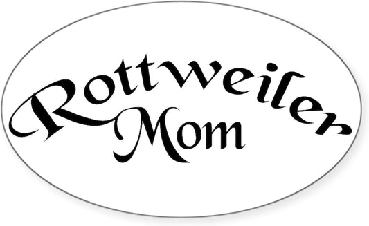 Rottweiler Mom Oval Sticker Oval Car Bumper Sticker