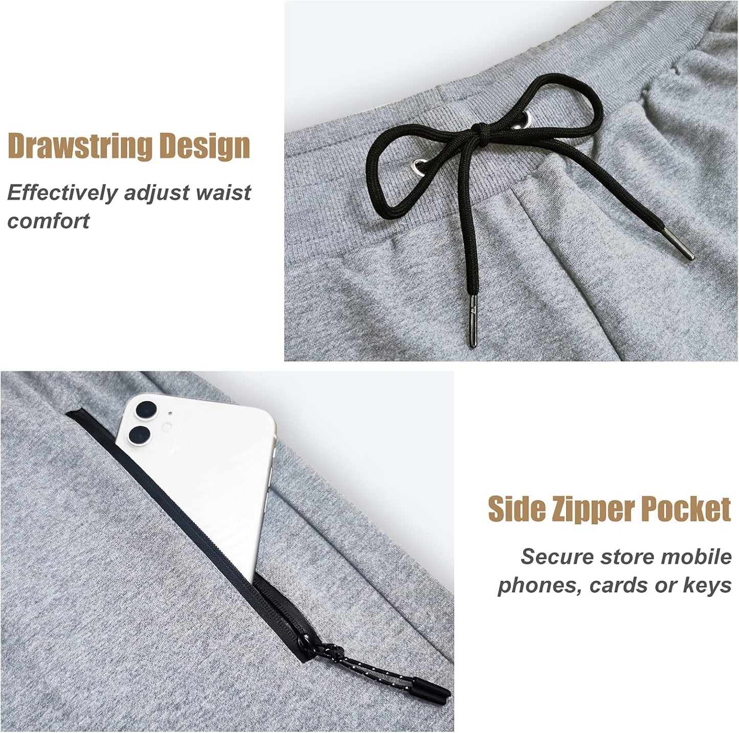 Mens Workout Shorts 5 Inch Quick Dry Gym Shorts for Men Athletic Running Shorts with Zipper Pockets