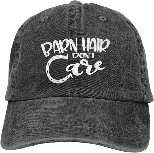 Barn Hair Don'T Care Baseball Cap, Adjustable Vintage Cotton Denim Dad Hat for Women and Men