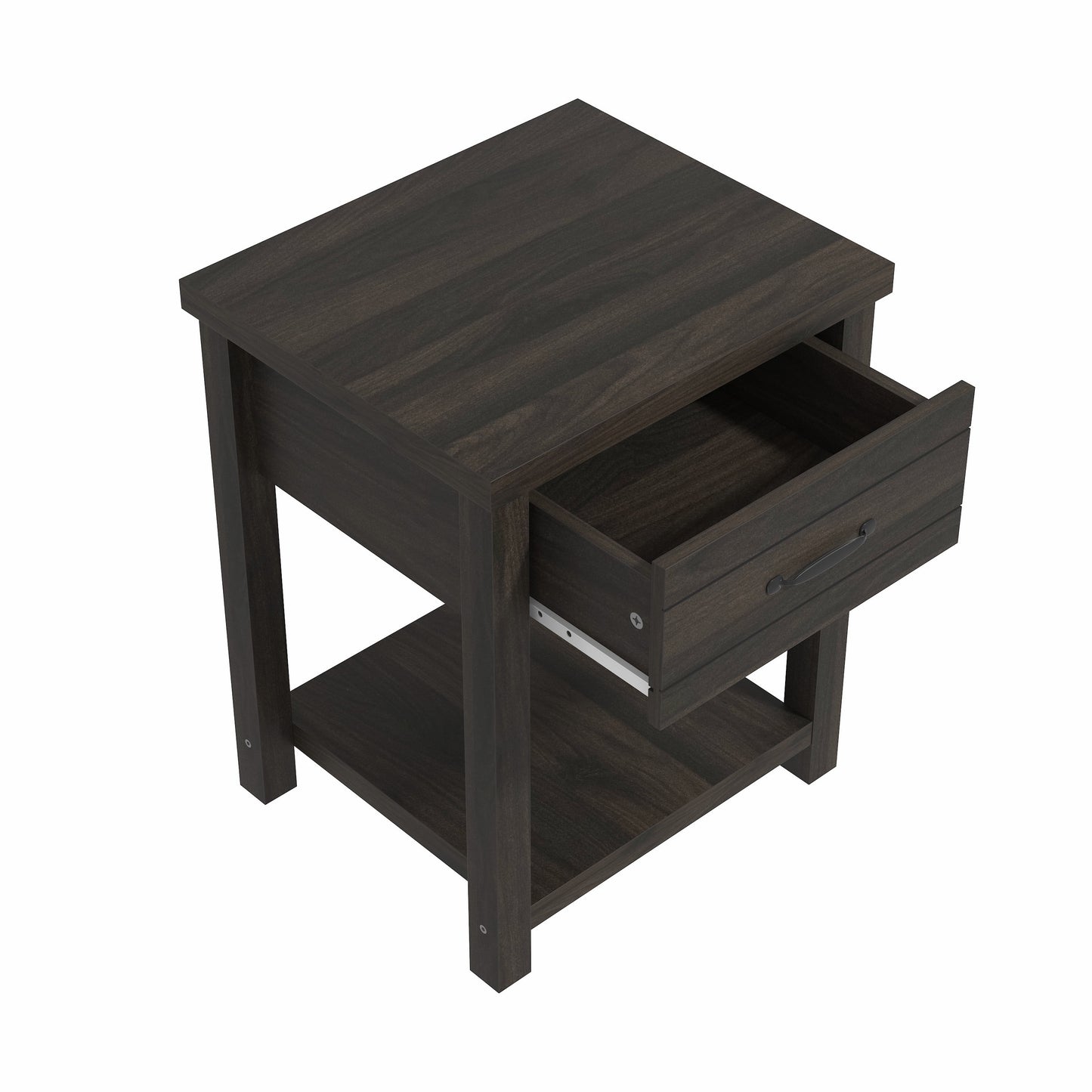 Lancaster Farmhouse 1 Drawer Nightstand, Set of 2, Dark Espresso