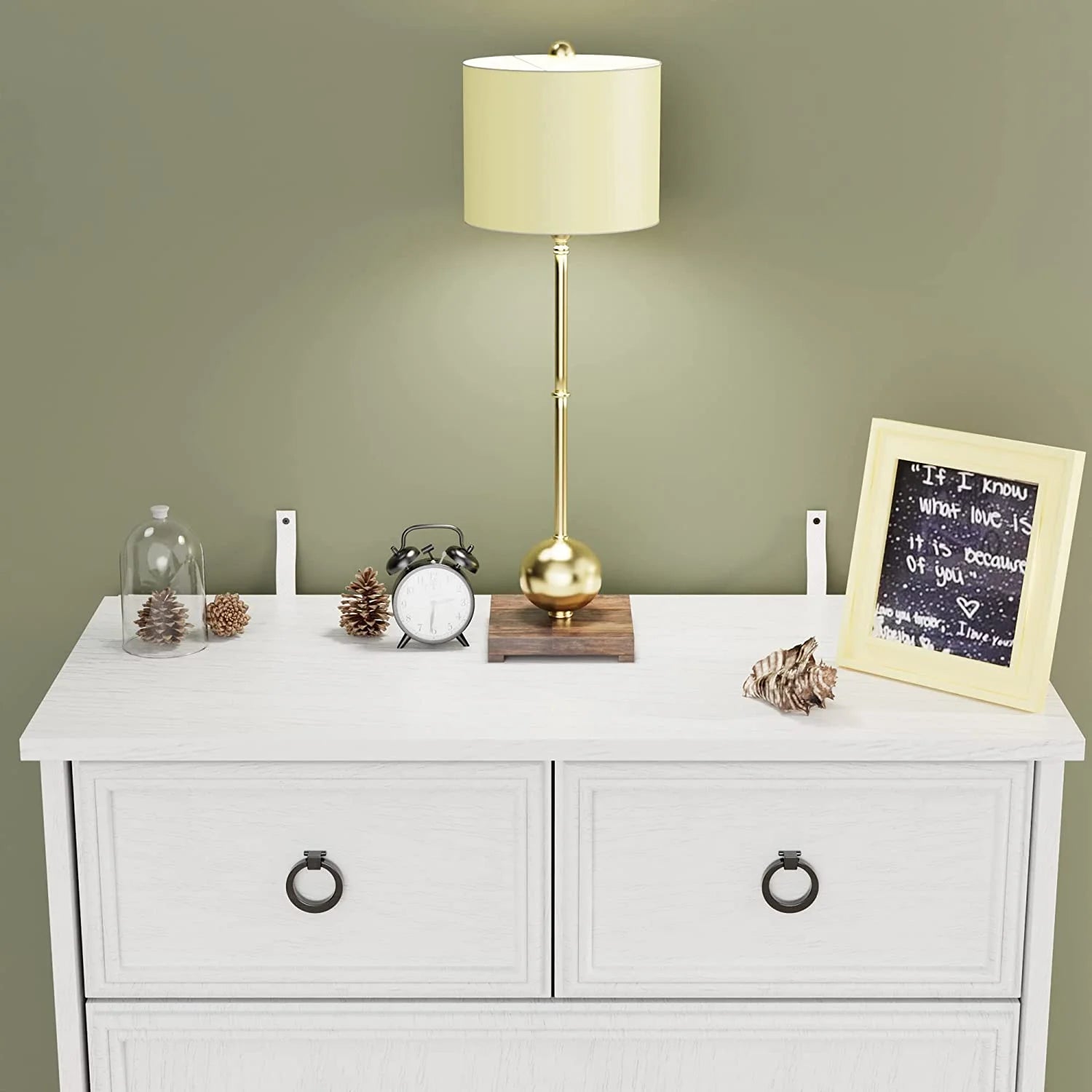 White Dressers, Modern Tall Chest of Drawers for Bedroom, 6 Drawer Dressers Organizers and Storage for Clothes