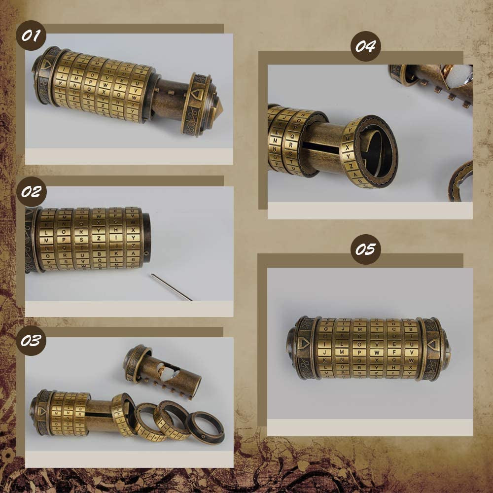 Cryptex Da Vinci Code Mini Cryptex Lock Puzzle Boxes with Hidden Compartments Anniversary Valentine'S Day Romantic Birthday Gifts for Her Gifts for Girlfriend Box for Men