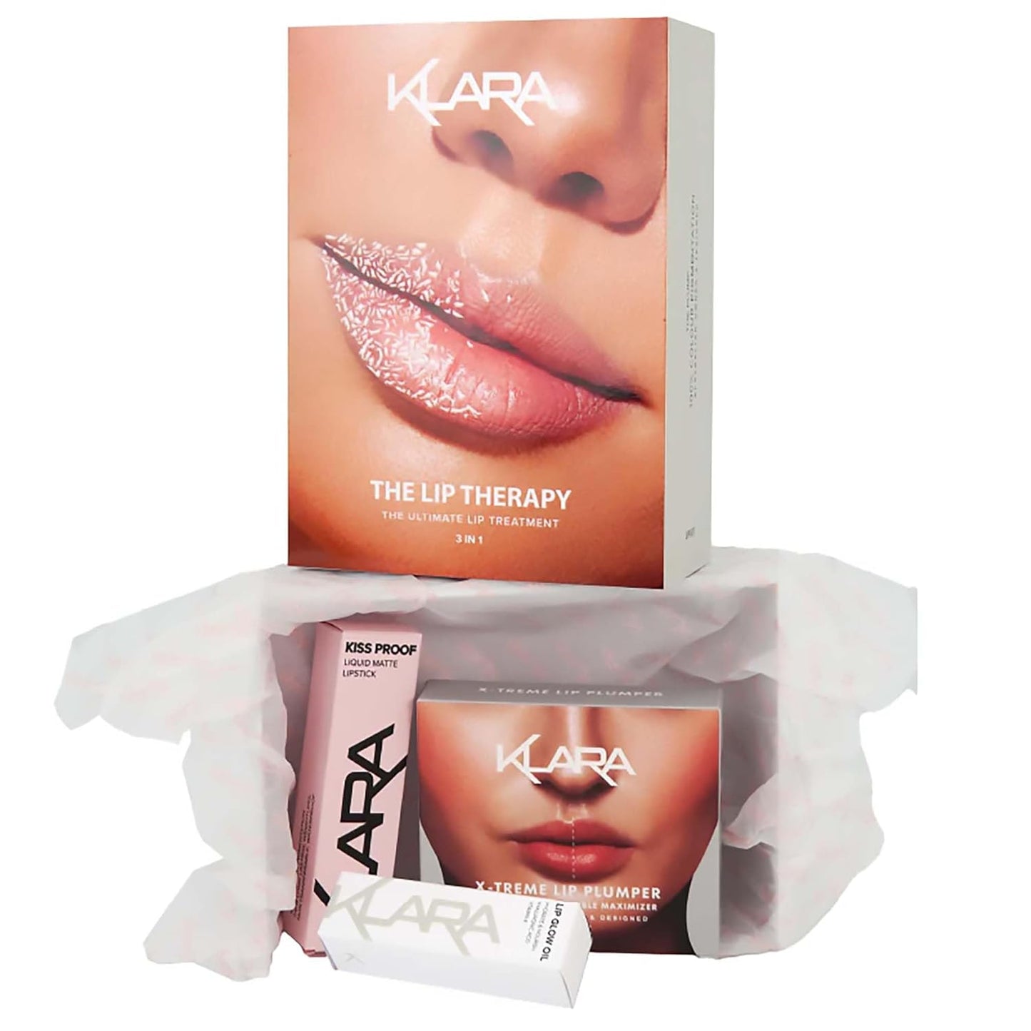 the Lip Therapy Kit - Lip Care Kit Includes Lip Oil, Lip Plumper and Lipstick for Women - Long-Lasting, Non-Drying Formula - 3 Pc