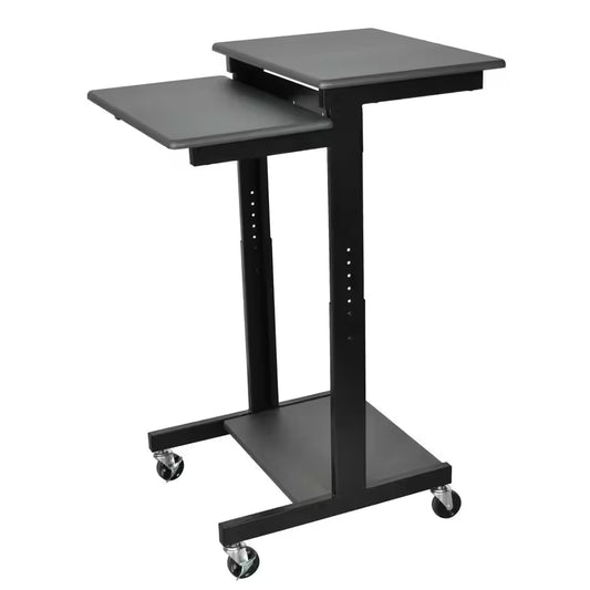 24 In. Rectangular Gray Laptop Desks with Adjustable Height