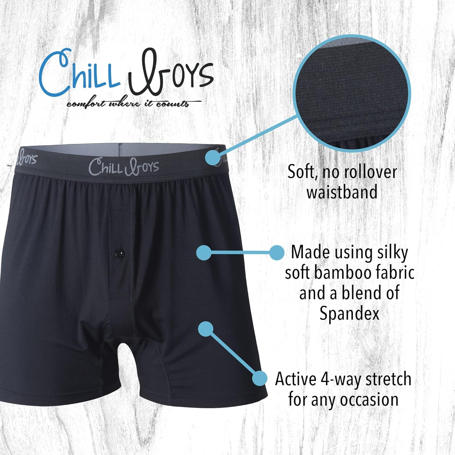 Viscose from Bamboo Boxers for Men - Cool Comfortable, Soft Breathable Men'S Underwear - Boxer Shorts