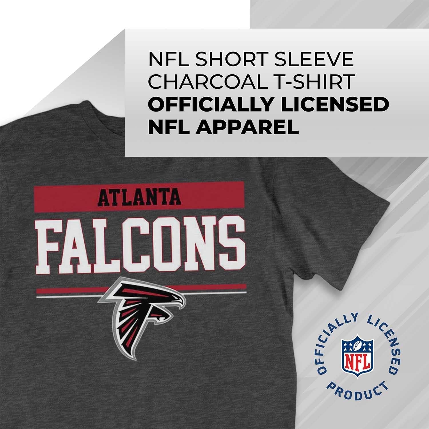 NFL Adult Team Block Tagless T-Shirt - Cotton Blend - Charcoal - Perfect for Game Day - Comfort and Style