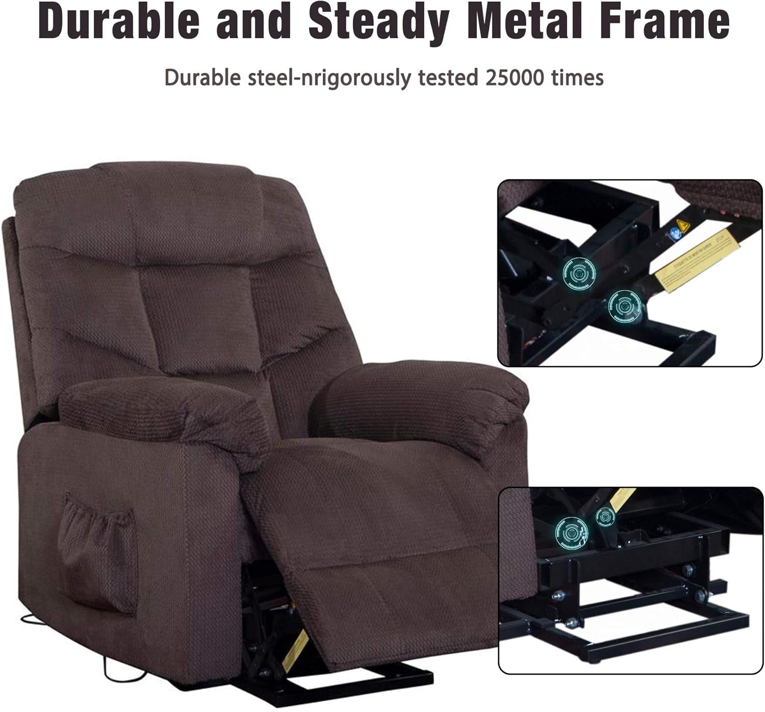 Lift Chairs for Elderly - Electric Recliner Chairs with Remote Control, Soft Fabric, Lounge