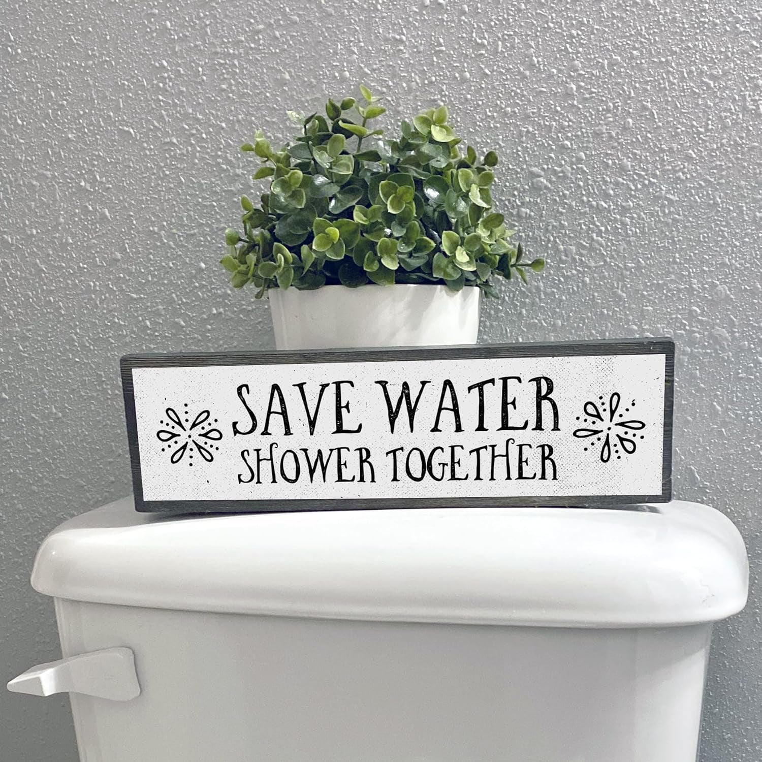Save Water Shower Together - Wooden Sign with Metal - Farmhouse Bathroom Decor - Restroom Decor - Funny Bathroom Wall Art