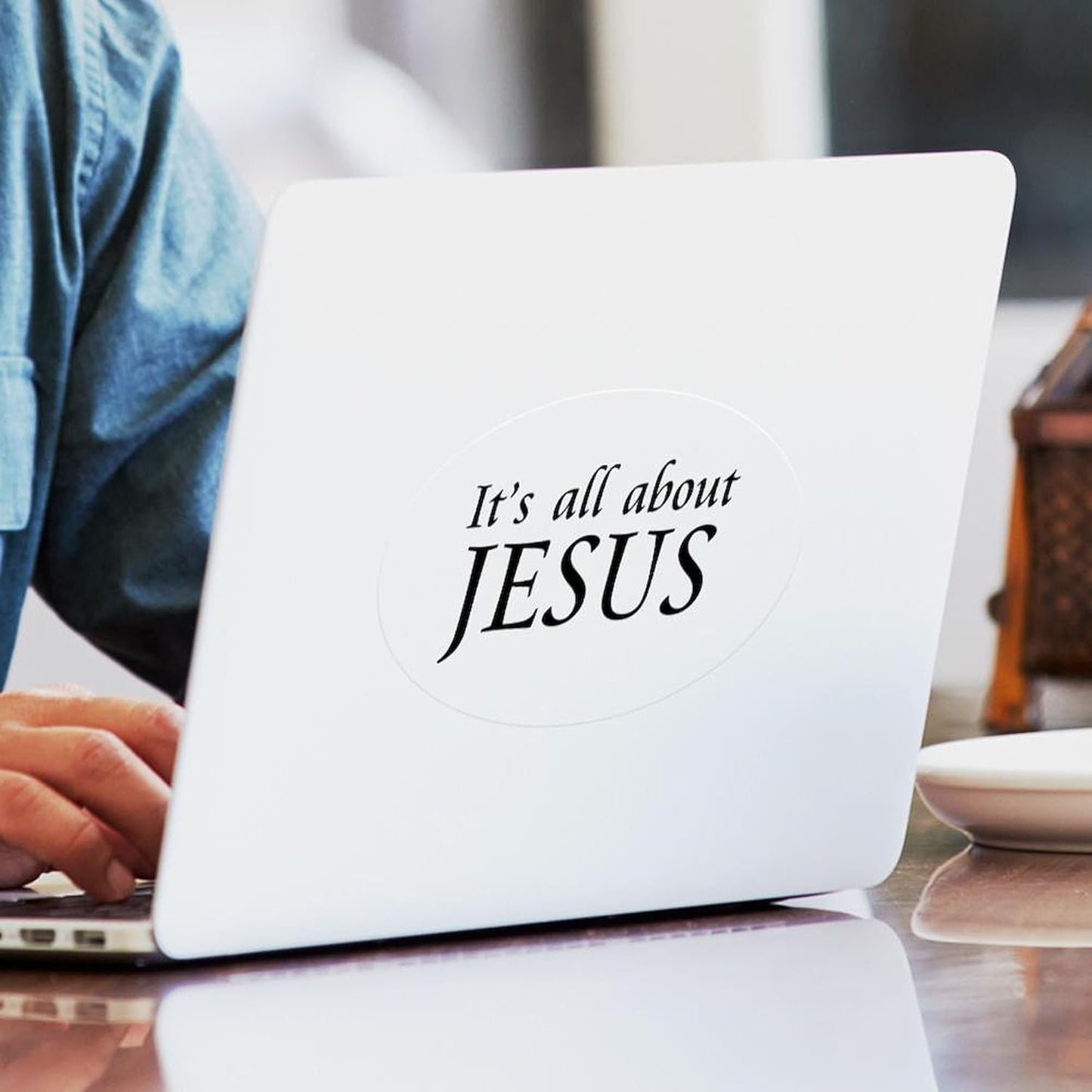 It'S All about Jesus Oval Sticker Oval Car Bumper Sticker