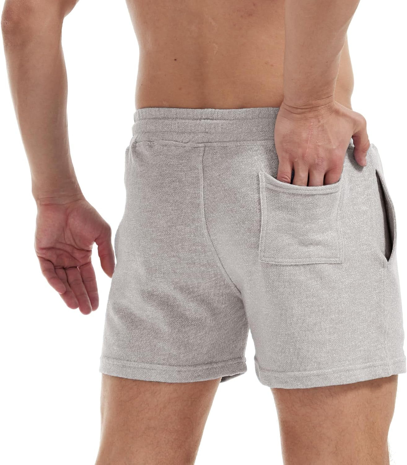 Mens Athletic Sweat Shorts 5.5" Elastic Waist Casual Pajama Short with Pocket Gym Workout Short Shorts for Men