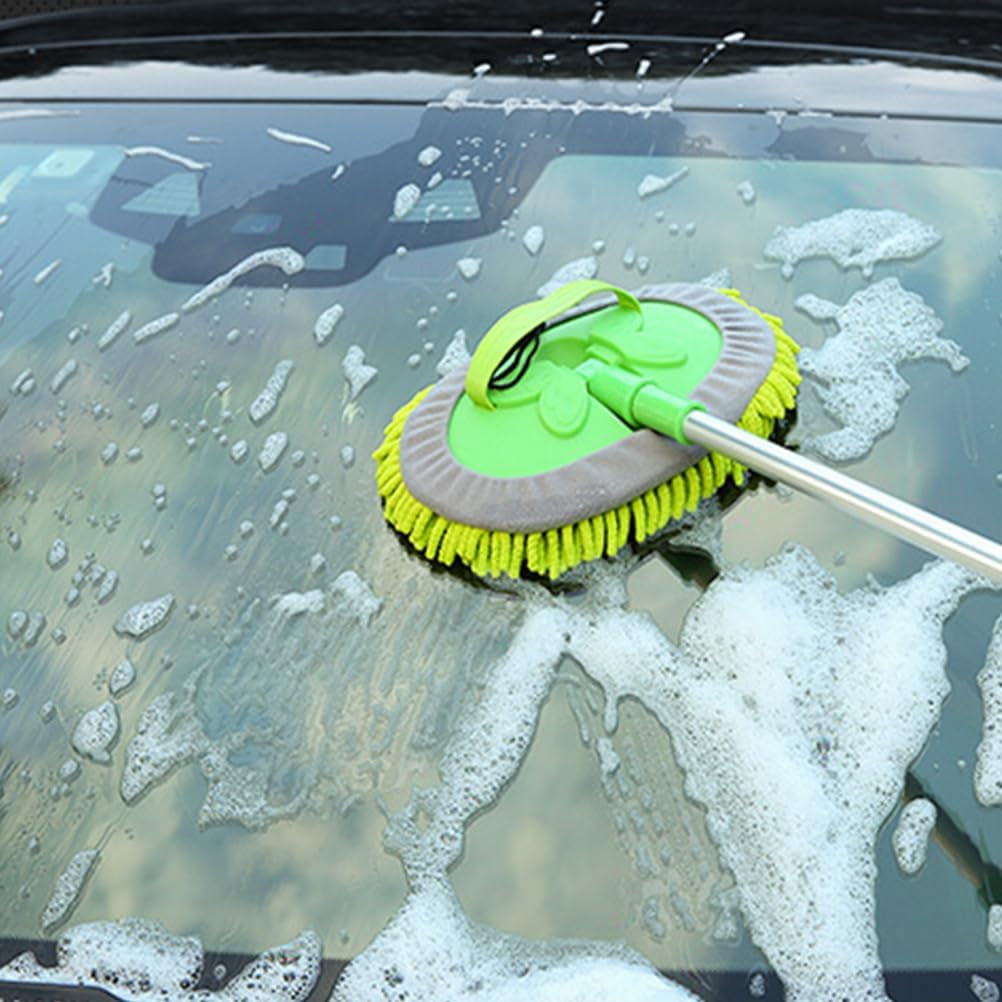 Microfiber Car Wash Brush Mop Mitt, Car Cleaning Supplies Kit Duster Washing Car Tools Accessories, Scratch- Replacement Head