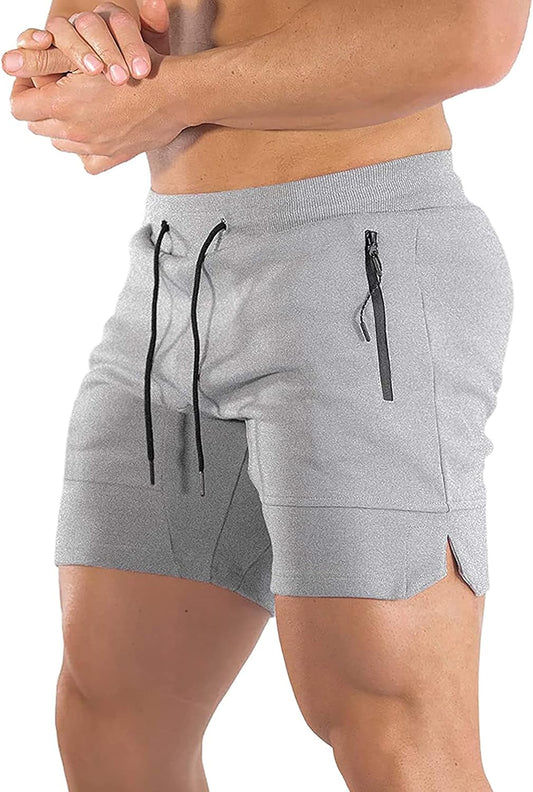 Mens Workout Shorts 5 Inch Quick Dry Gym Shorts for Men Athletic Running Shorts with Zipper Pockets