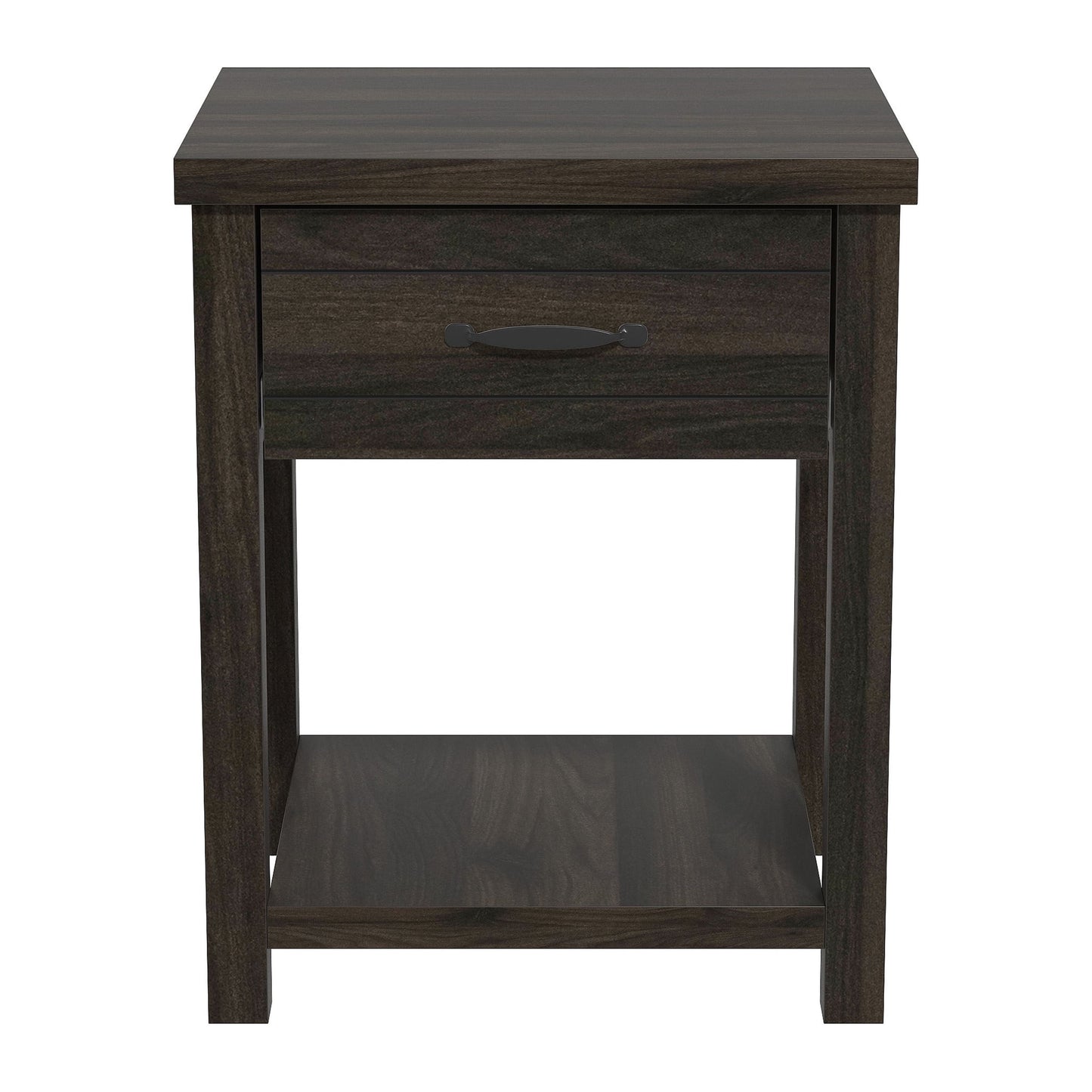 Lancaster Farmhouse 1 Drawer Nightstand, Set of 2, Dark Espresso
