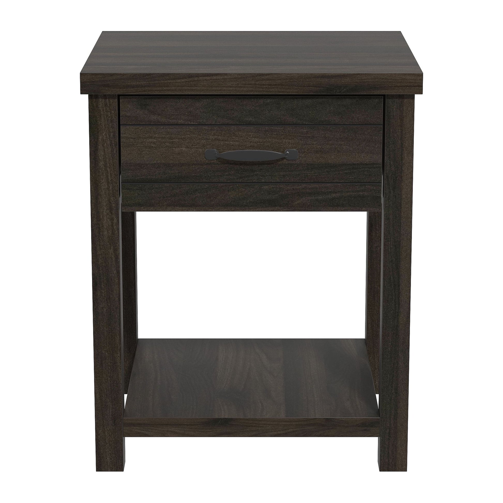 Lancaster Farmhouse 1 Drawer Nightstand, Set of 2, Dark Espresso