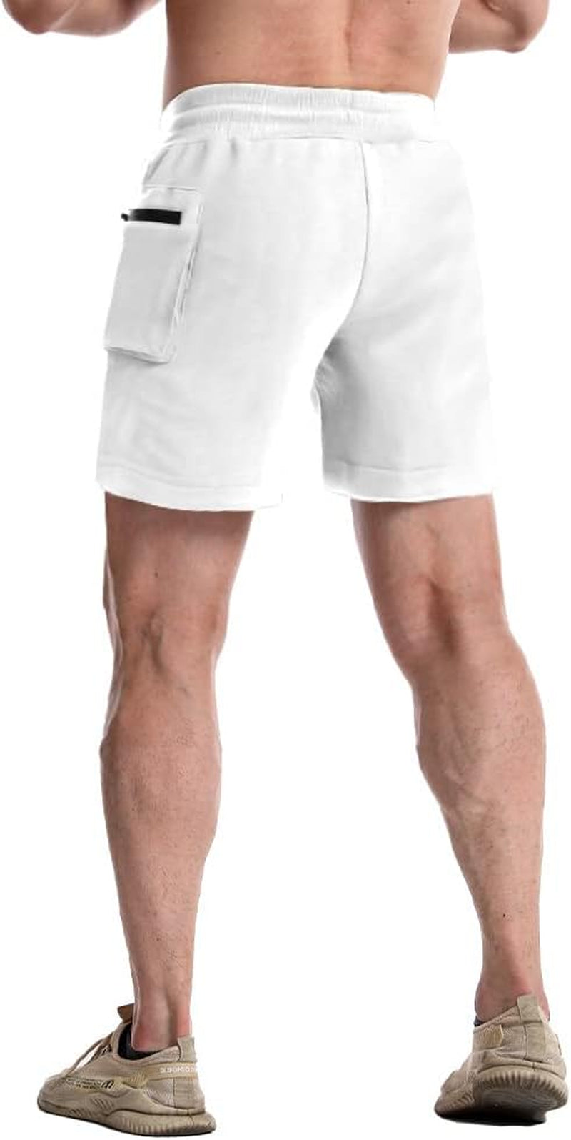 Men'S 5 Inch Inseam Shorts Men Workout Shorts Gym Bodybuilding Short Shorts with Zipper Cargo Pockets