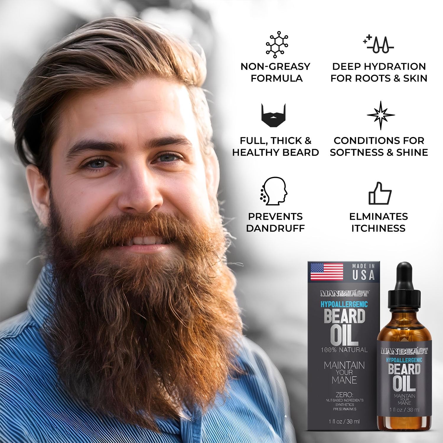 Hypoallergenic All Natural Beard Oil for Men - Lion'S Den, 30Ml Nut Free Made from Seed Beard Oil for Men Growth for Sensitive Skin, Mustache Softener, Mustache Conditioner and Moisturizer
