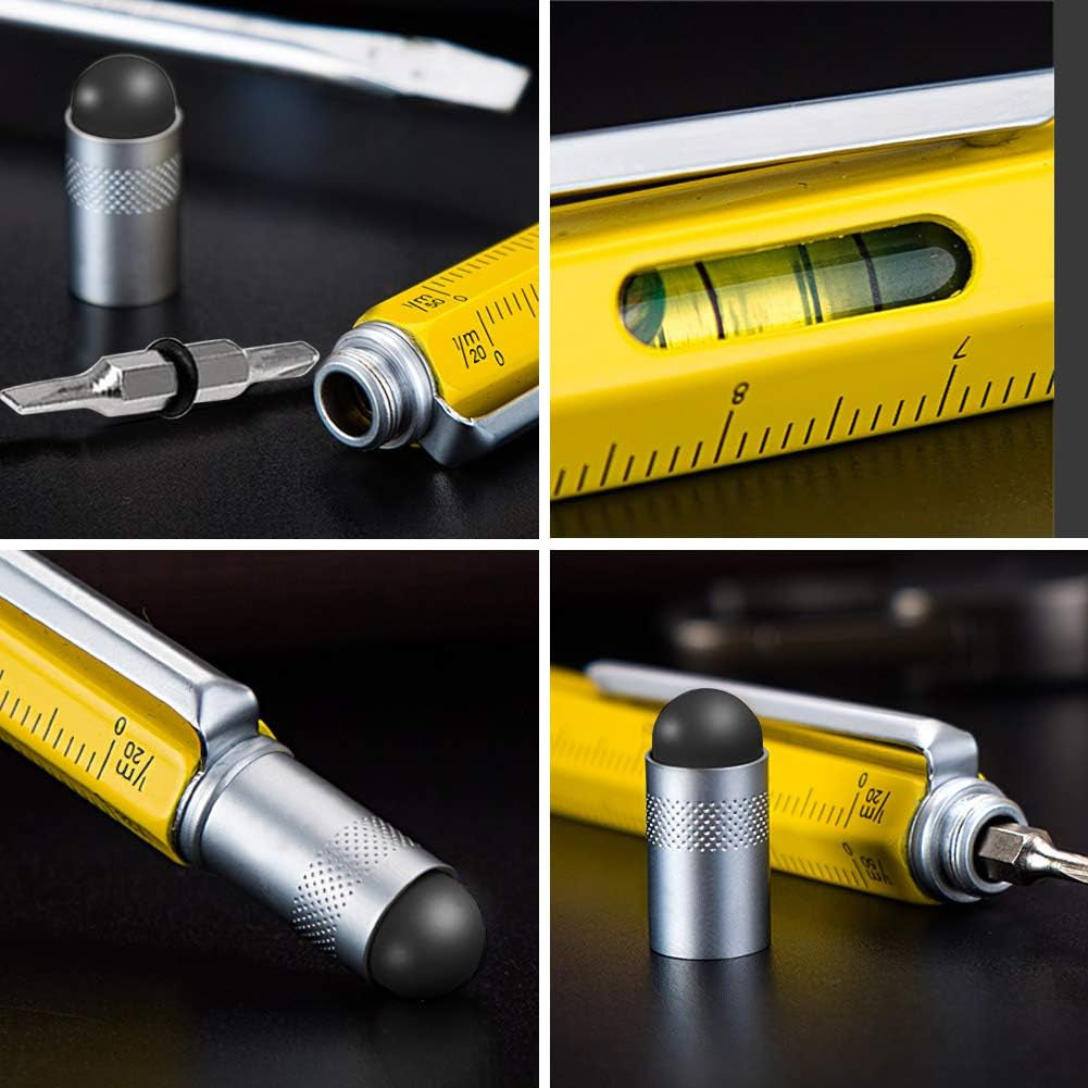 6 in 1 Multitool Pen - Christmas & White Elephant Gift for Dad, Cool Gadget for Men Who Have Everything