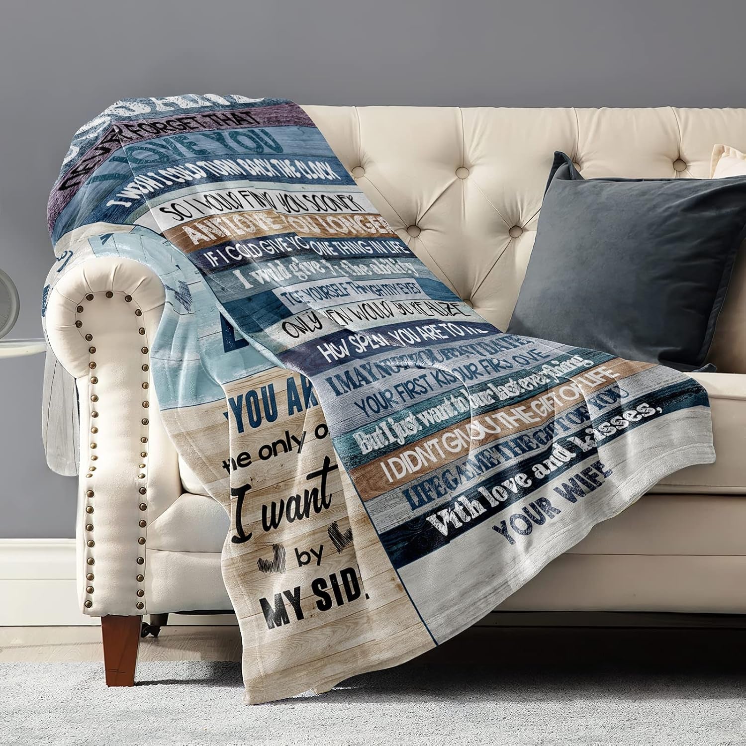 Personalized Ultra-Soft Throw Blanket for Him, Husband'S Anniversary & Birthday Gift (80 X 60 In)